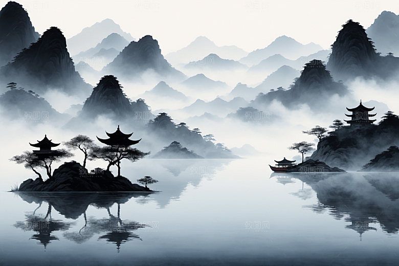 水墨高清国画装饰画