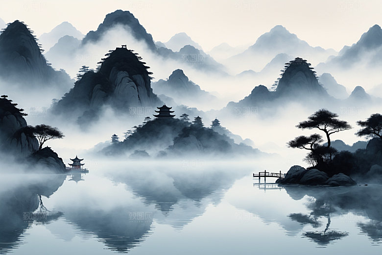 水墨唯美中国风装饰画