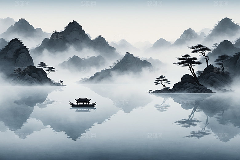 水墨细腻高清装饰画