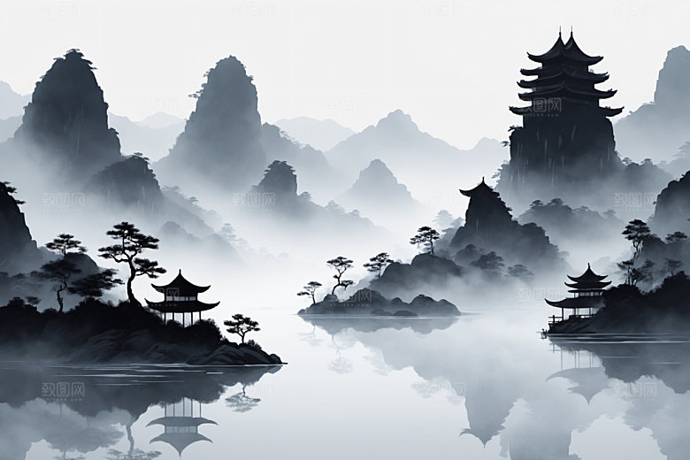 水墨意境唯美装饰画