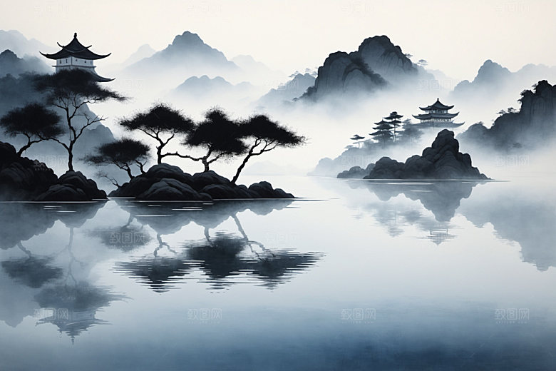 水墨高清国画装饰画