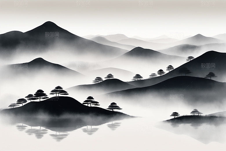 水墨高清意境装饰画