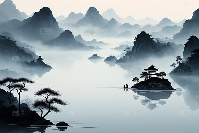 水墨国画意境装饰画