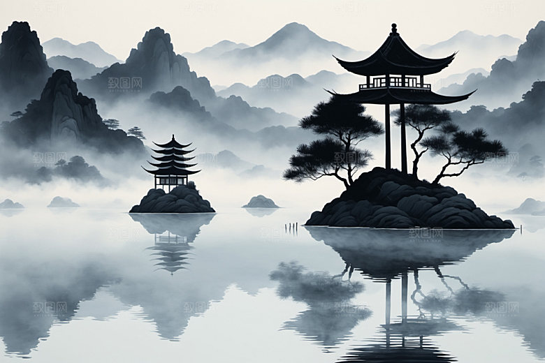 水墨高清意境装饰画