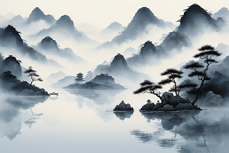 水墨意境国画装饰画