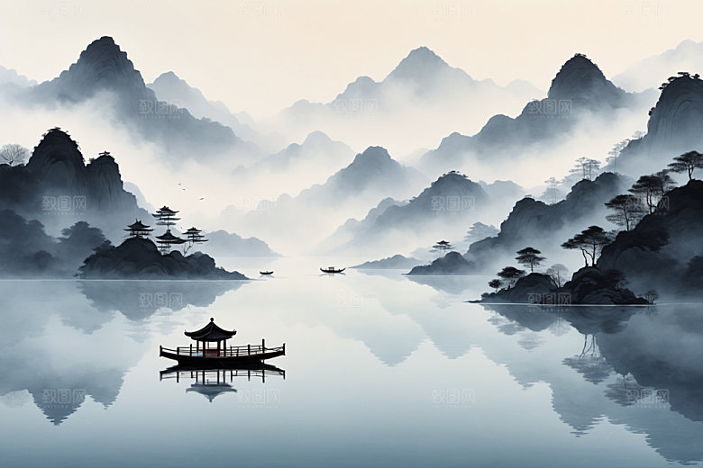 水墨细腻高清装饰画
