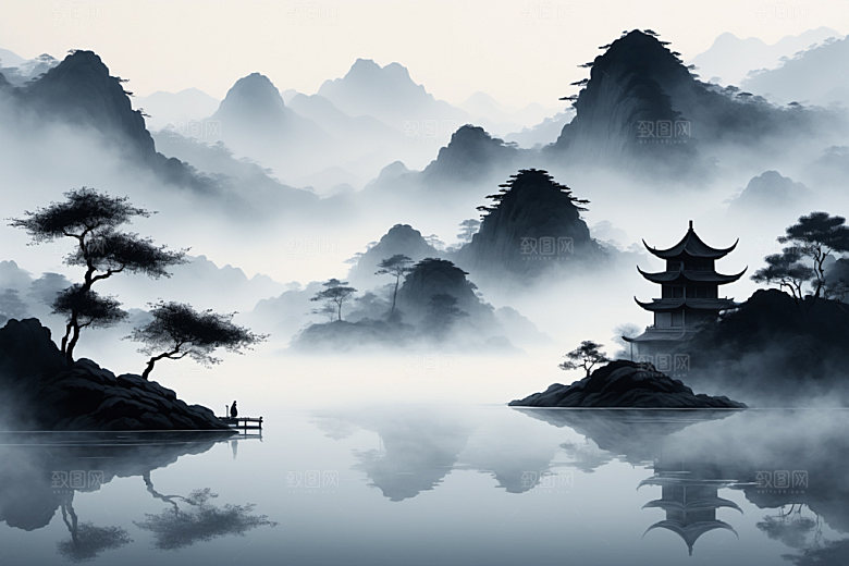 水墨国画意境装饰画