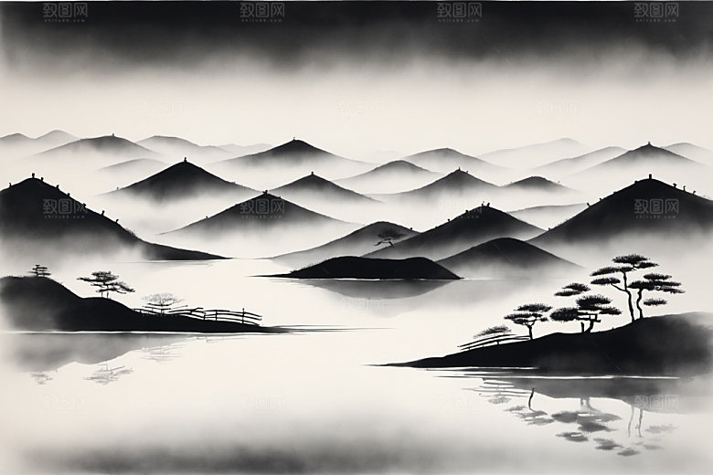 水墨高清国画装饰画