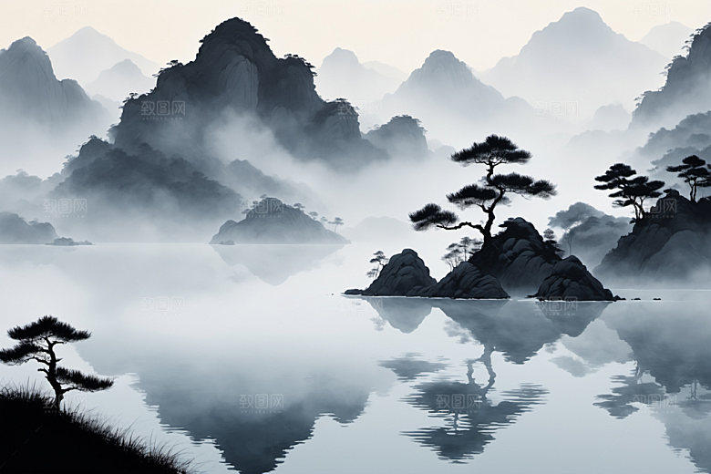 水墨唯美中国风装饰画