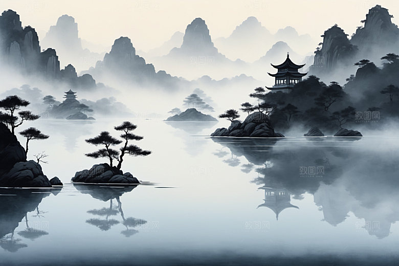 水墨高清唯美装饰画