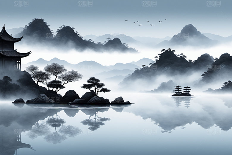 水墨写意意境装饰画