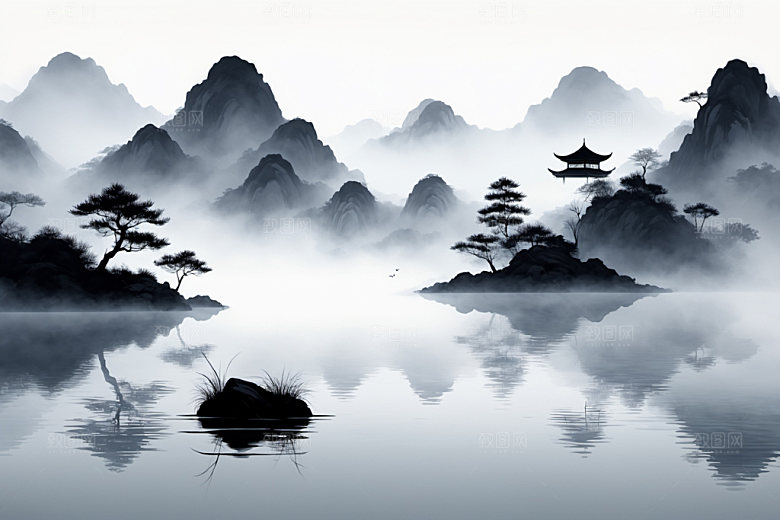 水墨细腻高清装饰画