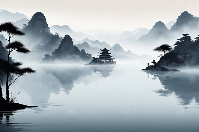 水墨细腻意境装饰画