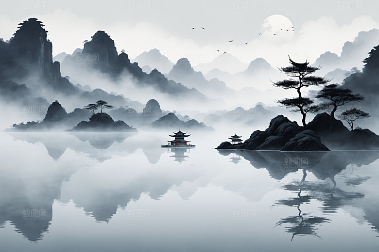水墨唯美高清装饰画