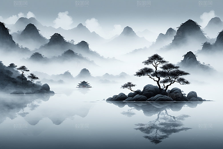 水墨意境细腻装饰画