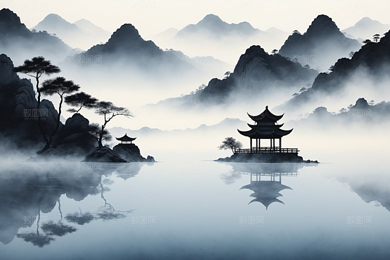 水墨细腻高清装饰画