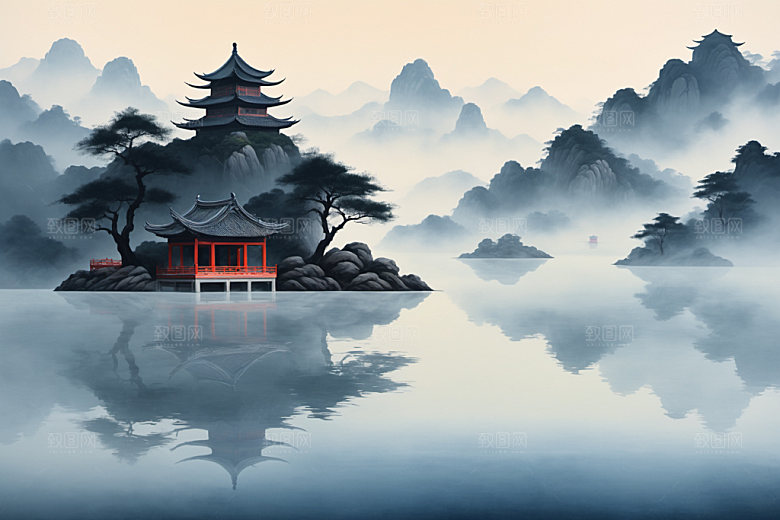 水墨高清意境装饰画