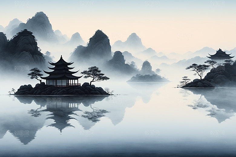 水墨意境唯美装饰画