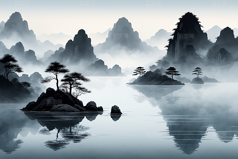 水墨意境唯美装饰画
