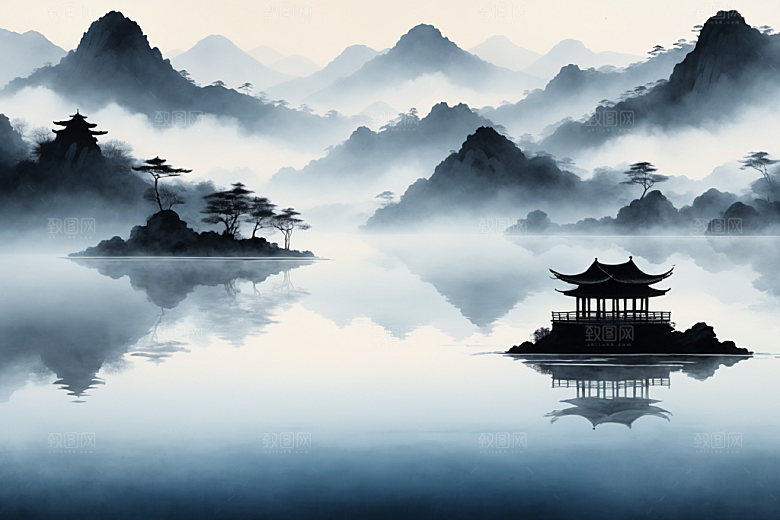 水墨意境唯美装饰画