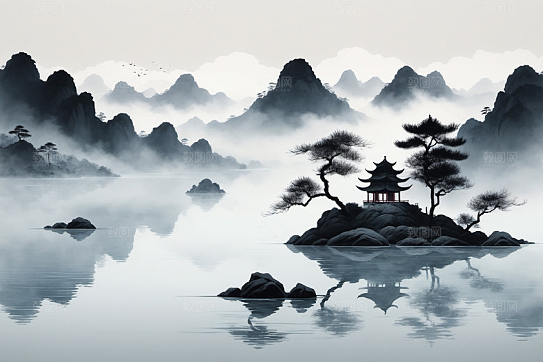 水墨中国风唯美装饰画