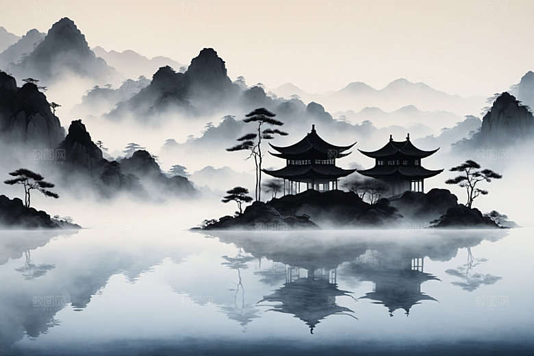 水墨细腻意境装饰画