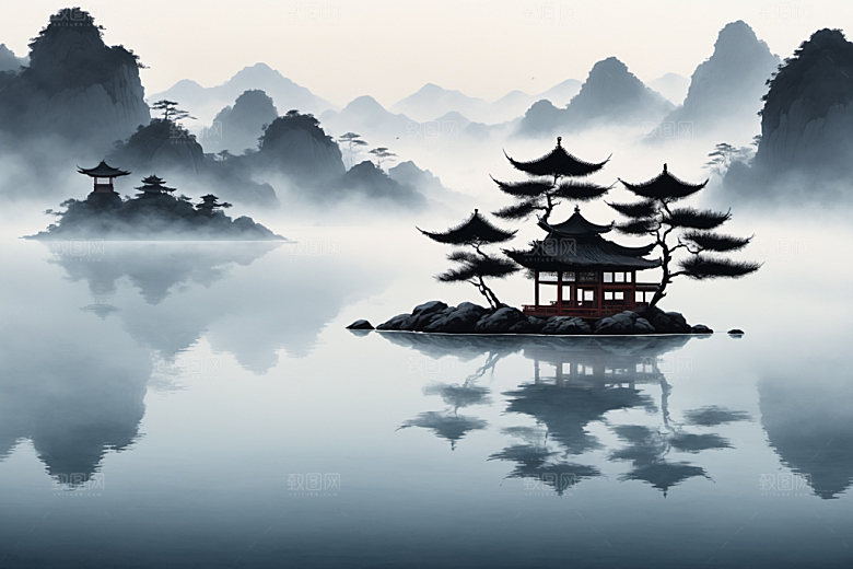 水墨高清国画装饰画