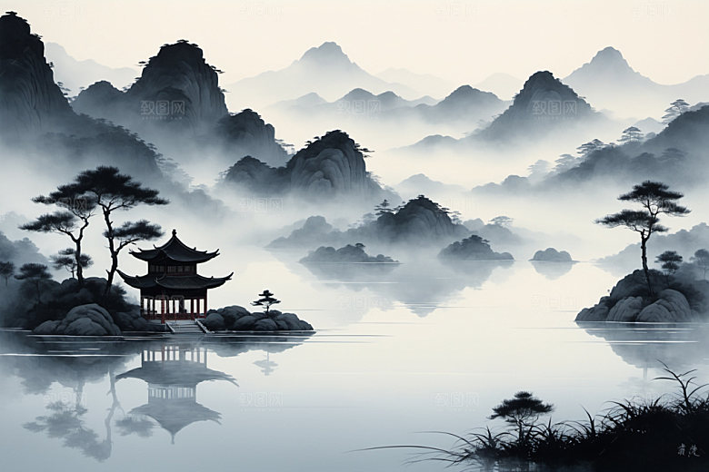水墨国画意境装饰画
