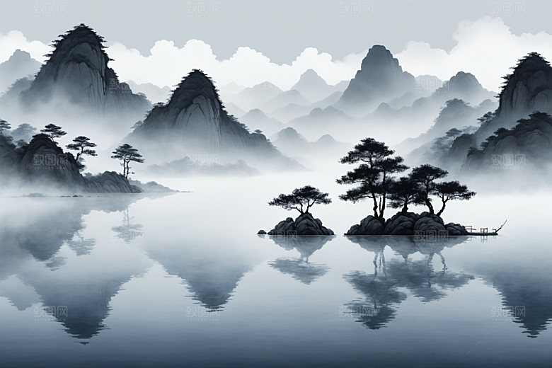 水墨高清山水装饰画