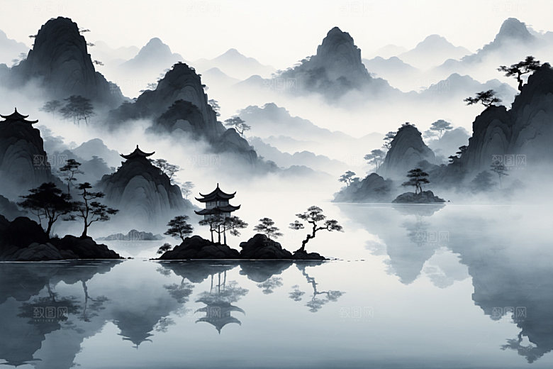 水墨高清国画装饰画