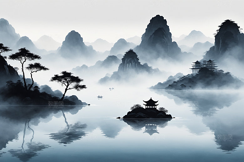 水墨意境国画装饰画