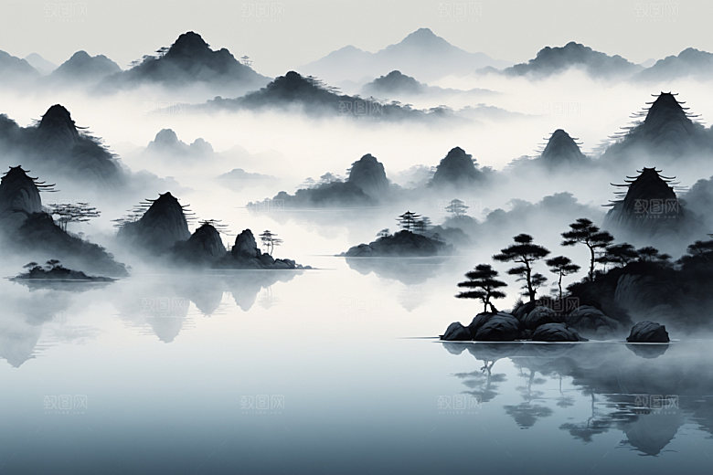 水墨意境唯美装饰画