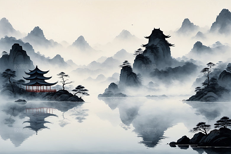 水墨唯美高清装饰画