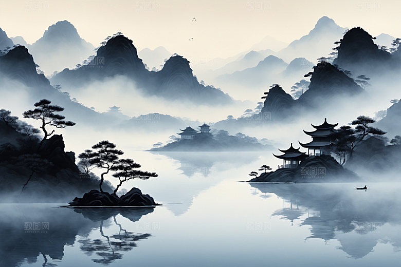 水墨高清意境装饰画