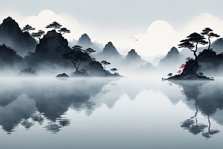 水墨国画意境装饰画
