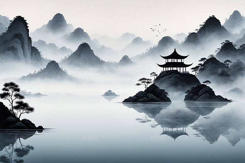 水墨中国风意境装饰画
