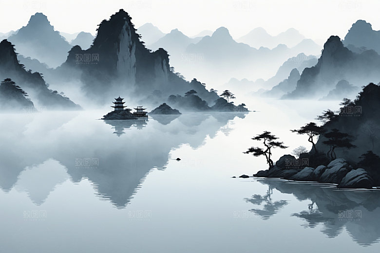 水墨高清国画装饰画