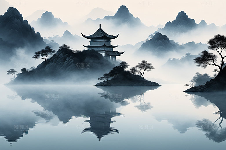 水墨高清国画装饰画