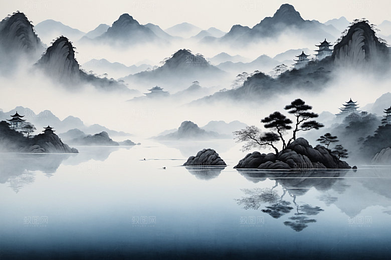 水墨国画意境装饰画