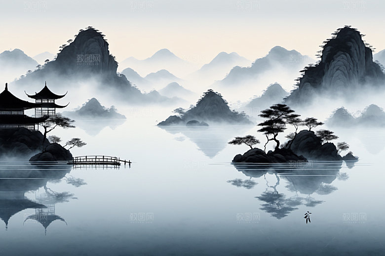 水墨高清意境装饰画