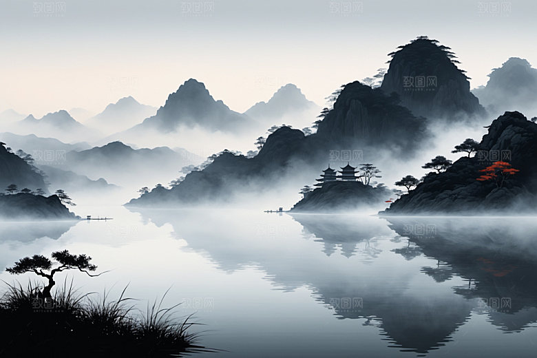 水墨高清写意装饰画