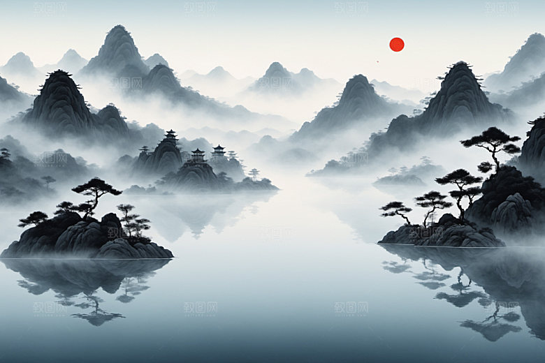 水墨高清国画装饰画