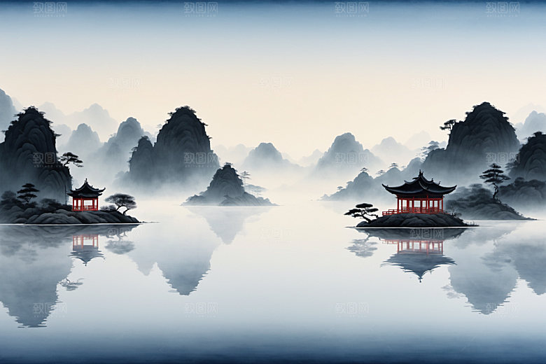 水墨中国风唯美装饰画