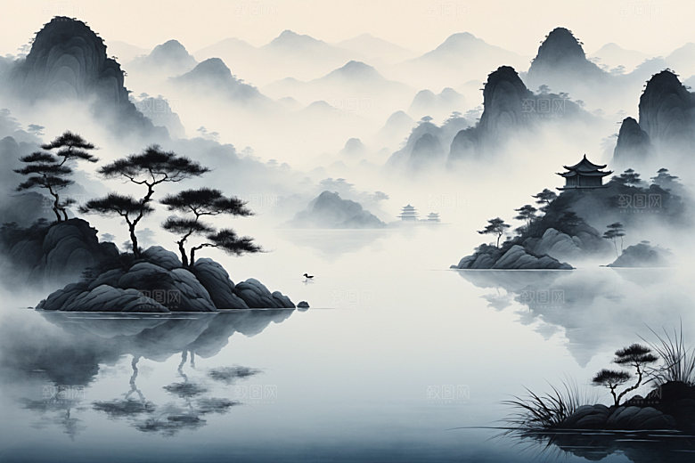 水墨细腻高清装饰画