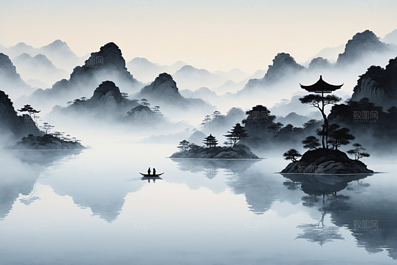 水墨意境国画装饰画