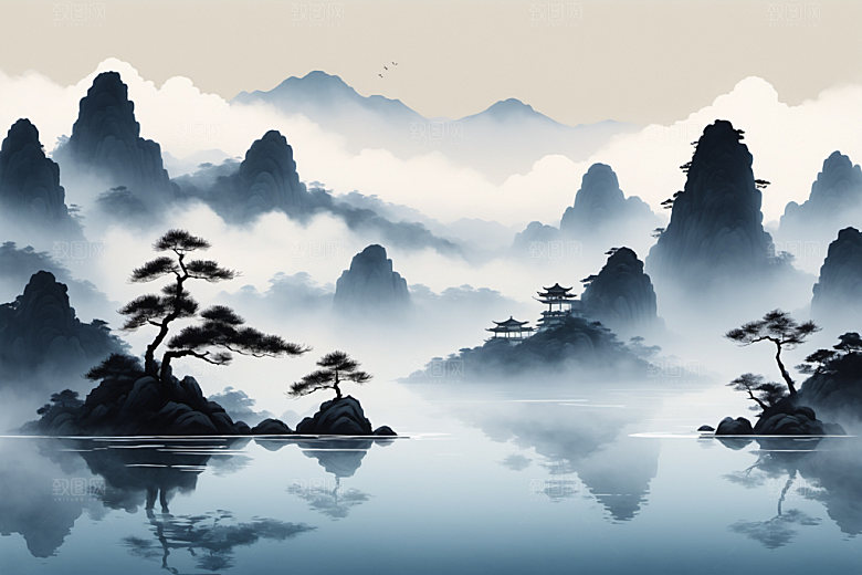 水墨高清国画装饰画