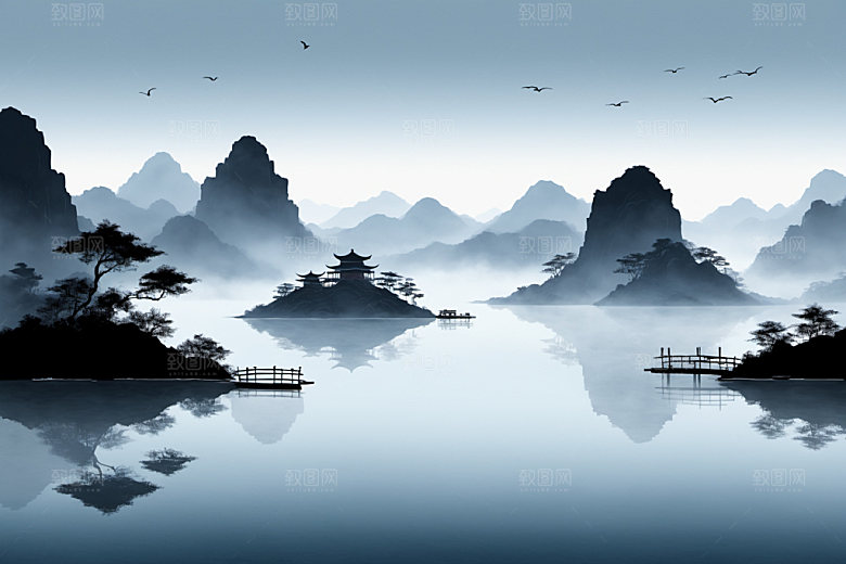 水墨高清唯美装饰画