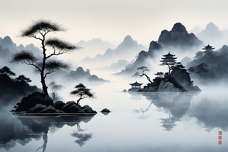水墨意境唯美装饰画