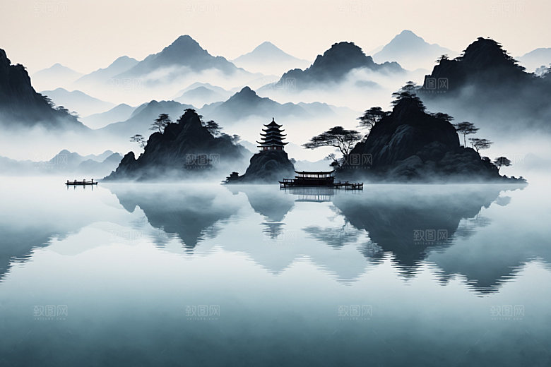 水墨高清国画装饰画