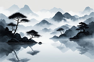 水墨意境唯美装饰画